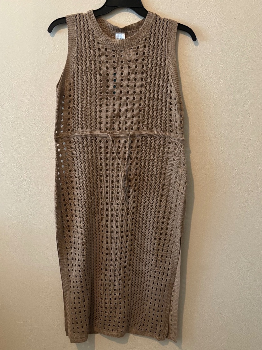 Blue Waves Women's Tan Crochet Long Length Swimsuit Cover - Size XL